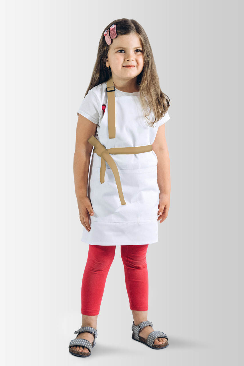 Фартух дитячий Latte Kids 5-7років Білий з бежевим