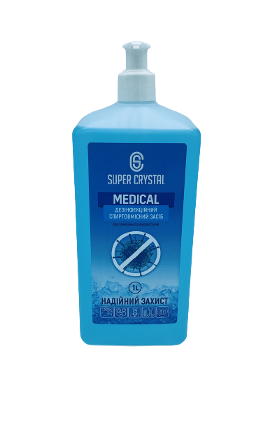 Дезінфекційний спиртовий засіб SUPER CRYSTAL MEDICAL 1 л