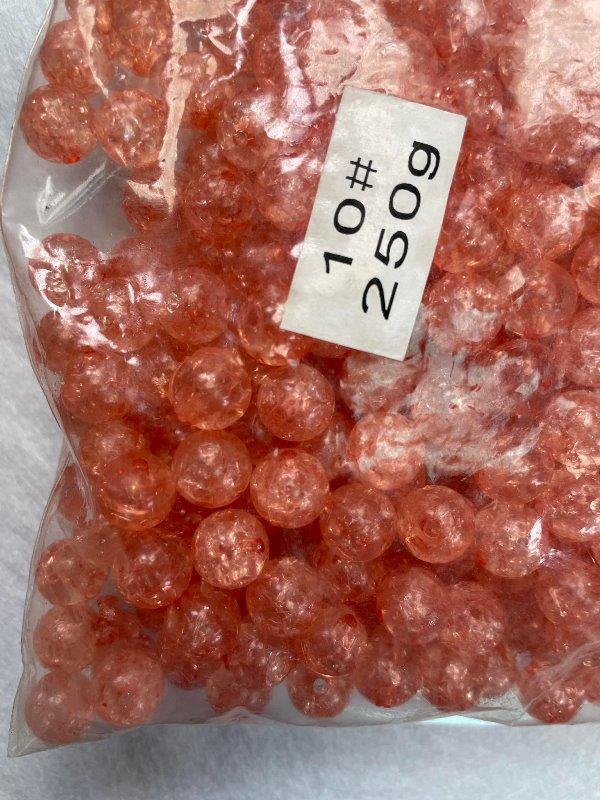 Бусини "Бите скло" 10 мм, персиково-рожеві 250 грамів