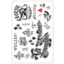 Флеш Тату. 29*20 См. Тимчасова. Перевідна. Набір, Джокер, Клоунс, Харлі Квін, Посмішки, Ха-Ха, Lgah-007 (S)