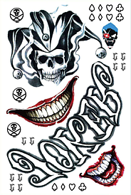 Флеш Тату. 29*20 См. Тимчасова. Перевідна. Набір, Joker, Clowns, Harley Quin, Smiles, Lgah-012 (S)
