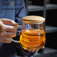 Склянки для заварювання чаю Cooking House 400 мл з ситечком, кришкою і ручкою для квіткового та розсипчастого чаю. 8шт, фото 11