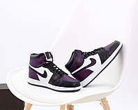 Обувь мужская деми Найк Аир Джордан 1 Ретро. Кроссовки унисекс фиолетовые с черным Nike Air Jordan 1 Retro