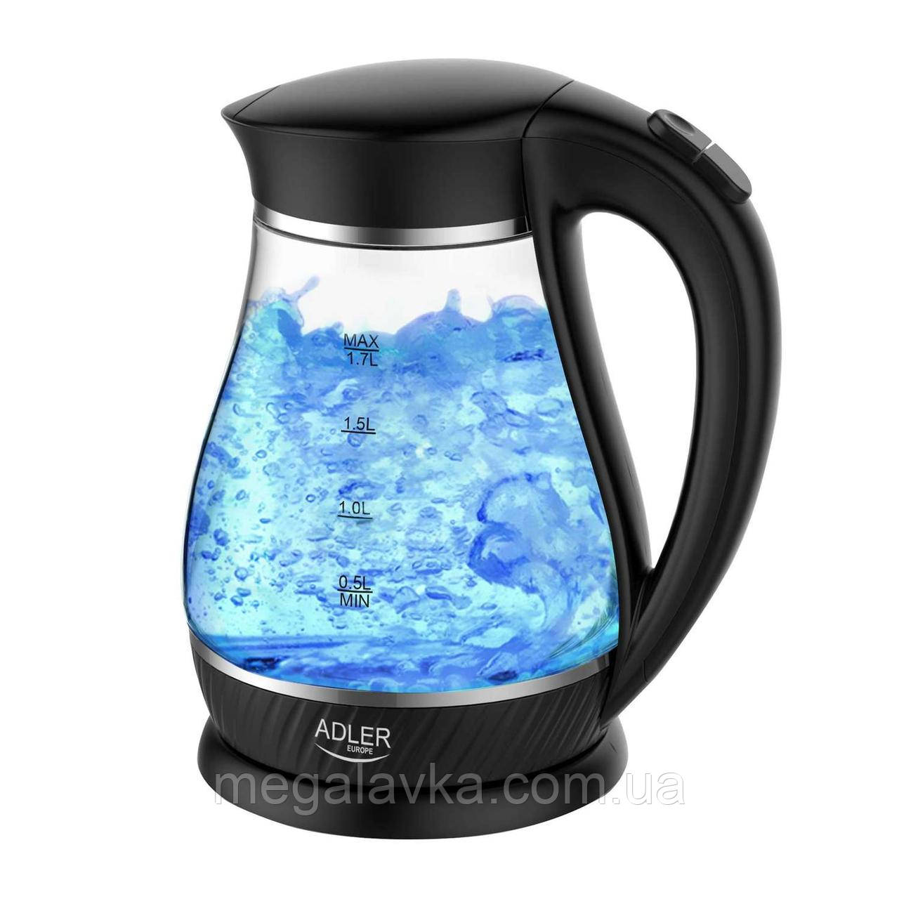 Електрочайник Adler AD 1274 black 1,7 л - MegaLavka