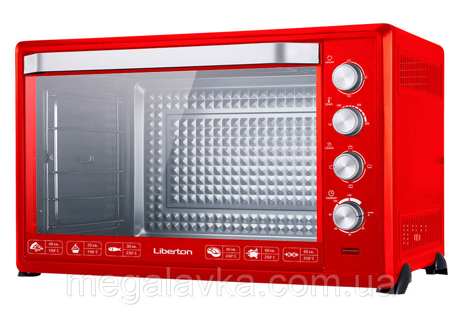 Електродуховка Liberton LEO-1000 Red 100 л з конвекцією - MegaLavka