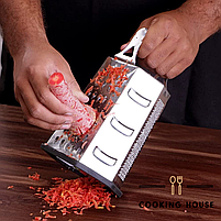 Тертка Cooking House для кухні з нержавіючої сталі з 6 сторін - проста у використанні та нековзка основа., фото 6