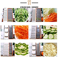 Тертка Cooking House для кухні з нержавіючої сталі з 6 сторін - проста у використанні та нековзка основа., фото 8