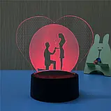 Подарок любимой на день Святого Валентина 3D Светильник Романтика, Идеи подарка на 14 февраля девушке, фото 2