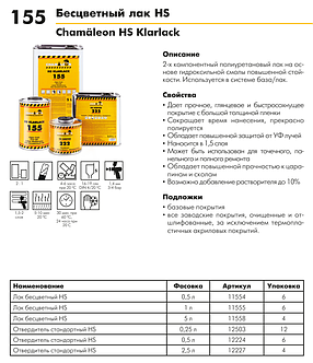 Лак акриловий CHAMAELEON 155 HS - 1 л (Німеччина), фото 2