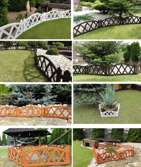 Садовый заборчик 2,3 метра коричневый ограждение - фото 4 - id-p1567904258