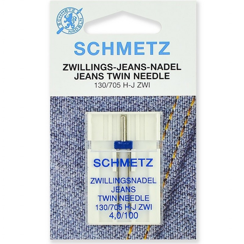 Подвійна голка для джинсової тканини Schmetz Twin Jeans No100/4.0