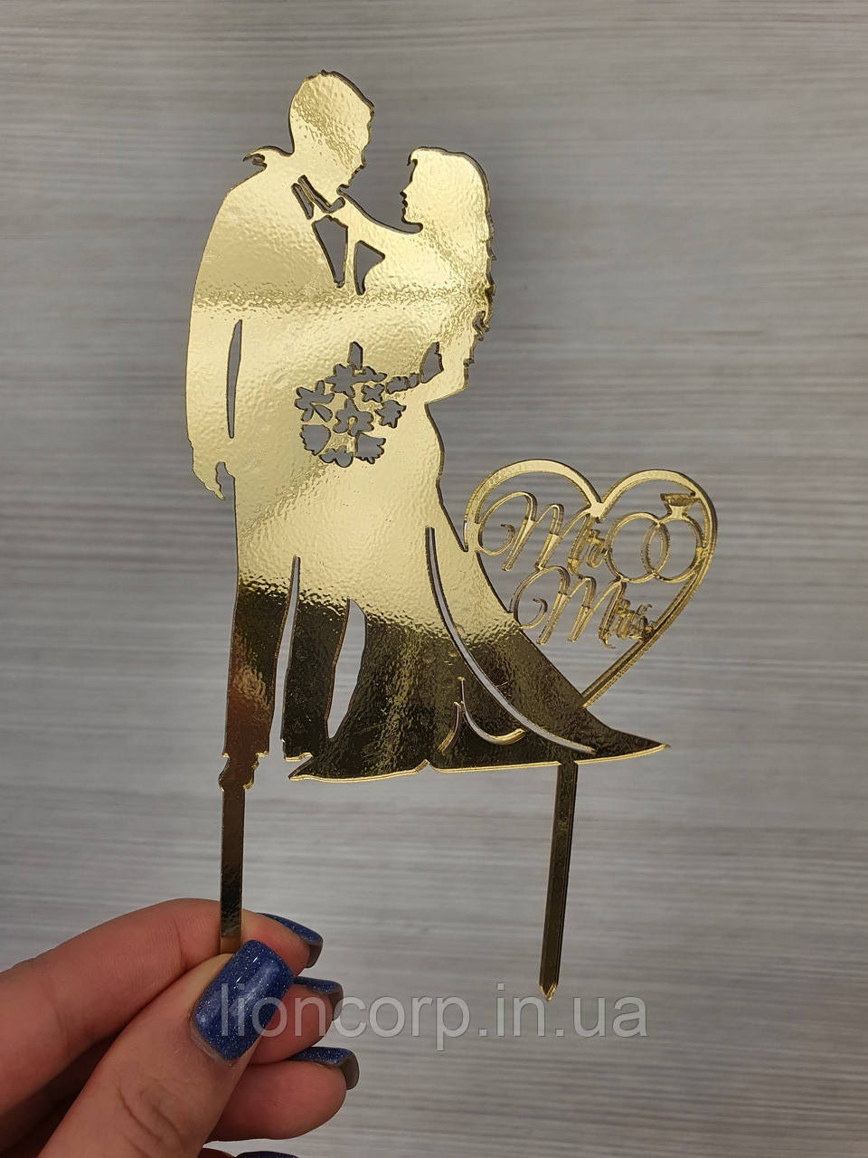 Купить Дзеркальний топпер "Mr&Mrs" золото ( 10 см), цена 40 ₴ — Prom.ua ...