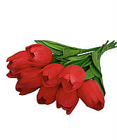 Искусственные цветы Тюльпан одинарный (33 см) - 10 штук латексный