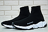 Чоловічі кросівки шкарпетки Balenciaga speed trainer black white Взуття Баленсіага снікерси чорно-білі текстильні, фото 4