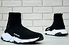 Чоловічі кросівки шкарпетки Balenciaga speed trainer black white Взуття Баленсіага снікерси чорно-білі текстильні, фото 6