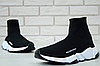 Чоловічі кросівки шкарпетки Balenciaga speed trainer black white Взуття Баленсіага снікерси чорно-білі текстильні, фото 8