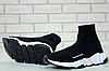 Чоловічі кросівки шкарпетки Balenciaga speed trainer black white Взуття Баленсіага снікерси чорно-білі текстильні, фото 7
