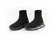 Кроссовки носки Balenciaga speed trainer black white Обувь Баленсиага сникерсы черно-белые мужские женские