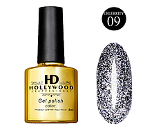 Гель-лак HD Hollywood 09 Celebrity Світловідбивний Чорний 8 мл