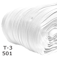 Блискавка рулонна (СПІРАЛЬ Тип-3) - 200м в рулоні, колір №501 білий