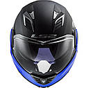 Мотошолом  модуляр LS2FF900 valiant ii hammer matt black blue + pinlock, фото 4