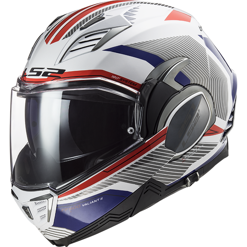 Мотошолом модуляр LS2 FF900 valiant ii revo white red blue + pinlock, фото 1