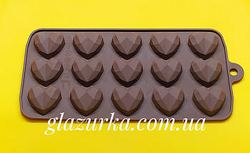 Силіконова форма для шоколаду цукерок желе серце оригамі