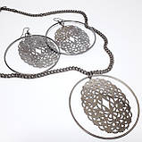 Підвіска темно - сріблястий метал сережки кільця / ланцюжок підвіска, фото 3