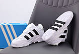 Чоловічі кросівки Adidas Niteball White Black, білі кросівки адідас найтбол чорно-білі, фото 7