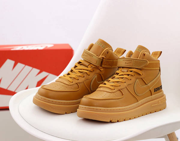Nike air force 1 brown high top sales