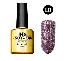 Гель-лак HD Hollywood Платина П1 Рожевий з блискітками 8 мл