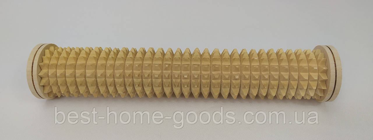 Дерев’яний масажер для тіла з бука – ручний роликовий масажер-качалка без ручок, фото 1