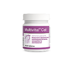 Копплекс вітамінів та мінералів для котів Dolfos Multivital Cat - Мультивітал Кет (90 таб)