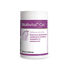 Комлекс вітамінів та мінералів для котів Dolfos Multivital Cat - Мультивітал Кет (500 таб)