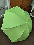 Парасолька механічна шкіряна зелена снарву з квіточками всередині, парасолька від дощу, жіноча парасолька, фото 7
