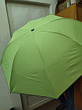 Парасолька механічна шкіряна зелена снарву з квіточками всередині, парасолька від дощу, жіноча парасолька, фото 4