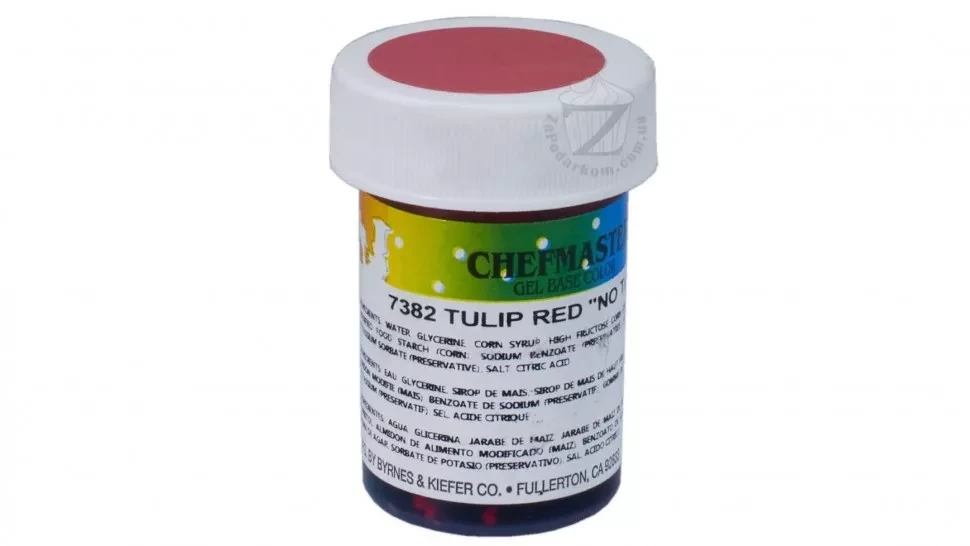 Харчовий барвник водорозчинний гелевий Chefmaster 20г Tulip red, фото 1