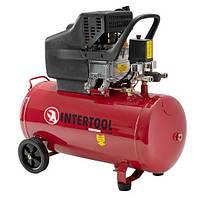 Компрессор 50 л, 1.5 кВт, 220 В, 8 атм, 206 л/мин. INTERTOOL PT-0003