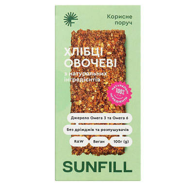 Хлібці з овочами, 100г Sunfill