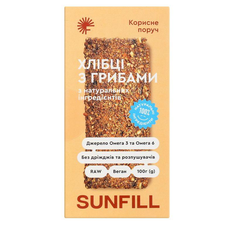 Хлібці з грибами, 100г Sunfill