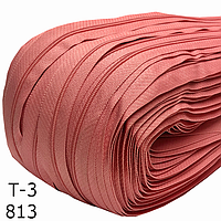 Блискавка рулонна (СПІРАЛЬ Тип-3) - 200м в рулоні, колір №813 корал