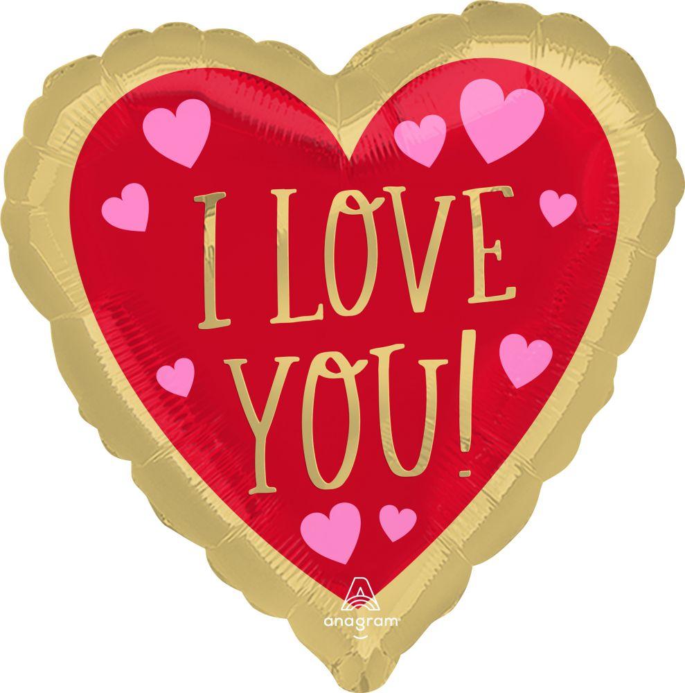 А 18" Love You Red and Gold. Кулі на День св Валентина Я тебе люблю — В УП 14 лютого