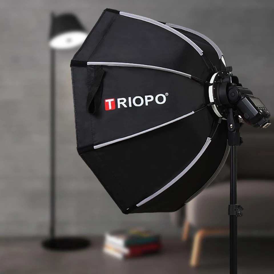 Софтбокс TRIOPO KX65, портативный уличный восьмиугольный зонт для вспышки yongnuo YN200 yn560 Godox AD200 V1 - фото 5 - id-p1568078148