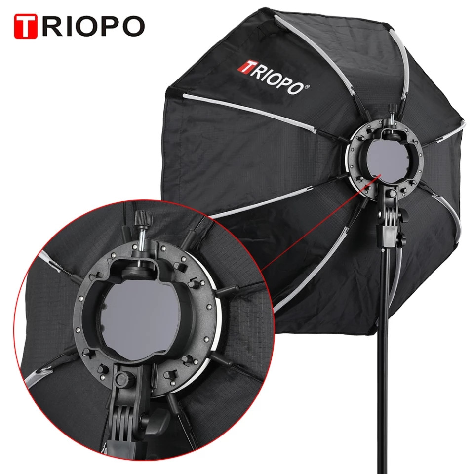 Софтбокс TRIOPO KX65, портативный уличный восьмиугольный зонт для вспышки yongnuo YN200 yn560 Godox AD200 V1 - фото 6 - id-p1568078148