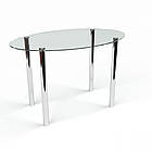 Обідній стіл Овальний прозорий. Скляний кухонний стіл. Столи для будинку зі скла