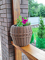 Кашпо, корзина для рослин та саду із штучного ротангу  ручної робити  6 л