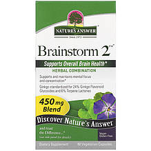 Комплекс трав для роботи мозку Nature's Answer "Brainstorm 2" 450 мг (90 капсул)
