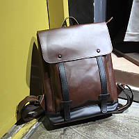 Мужской кожаный коричневый городской стильный рюкзак мужской ранец сумка для ноутбука