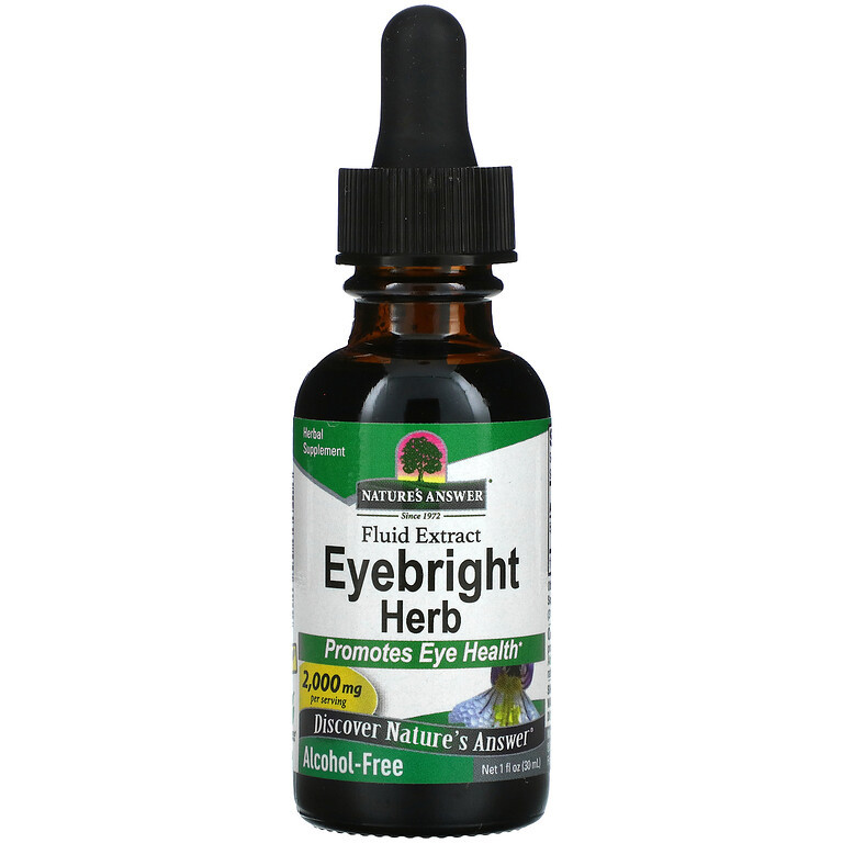 Екстракт очанки Nature's Answer "Eyebright Herb" без спирту, 2000 мг (30 мл), фото 1