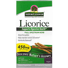 Корінь солодки (лакриця) Nature's Answer "Licorice" 450 мг (90 капсул)